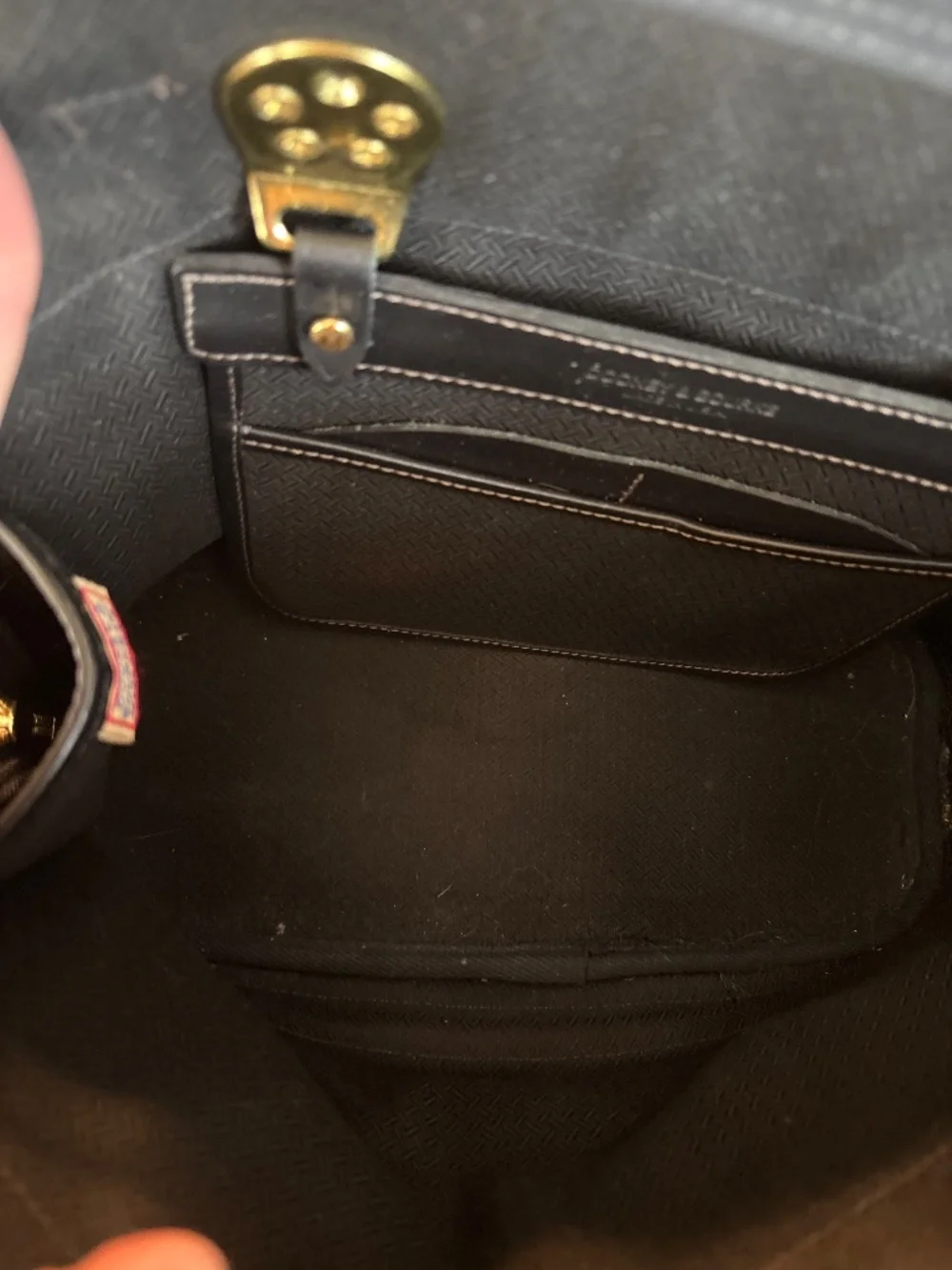 Dooney & Bourke Black Perforated Leather Cabriolet Dome  Satchel Handbag